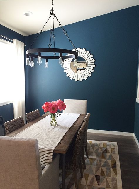 neutral paint colors - what this blogger loves and regrets Blue Dining Room Paint, Blue Dining Room, Dining Room Paint Colors, Dining Room Paint, Dining Room Remodel, Dining Room Blue, Mini Home, Dining Room Inspiration, Farmhouse Dining Room