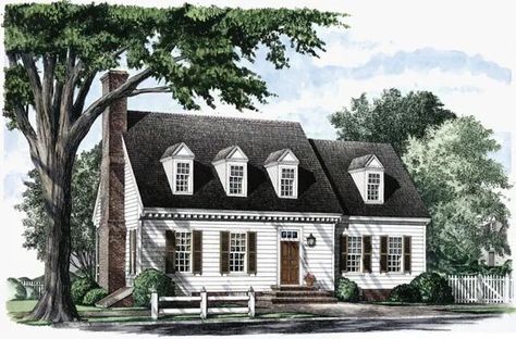 Cape-cod House Plan - 3 Bedrooms, 2 Bath, 2485 Sq Ft Plan 57-185 Cape House Plans, Cape Cod House Plan, Cape Cod Plans, Cape Cod House Exterior, House Plans Colonial, Cape Cod House Plans, Colonial Cottage, House Plans With Photos, Cape Cod Style House