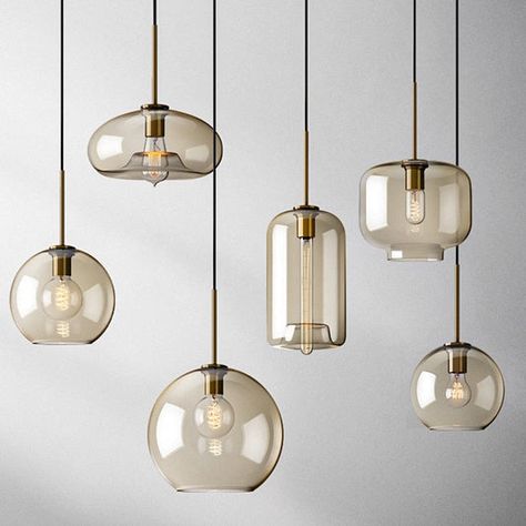 Nordic Industrial, Pendant Lamps Bedroom, Modern Glass Pendant Light, Loft Stil, زجاج ملون, Industrial Pendant Lights, Suspension Design, Pendant Lights & Chandeliers, Led Pendant Lights