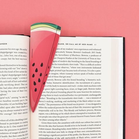 bookmarks Watermelon Bookmark, Watermelon Sticks, Book Bookmarks, Valentines Gift Card, Juicy Watermelon, Watermelon Slice, Paper Bookmarks, Watermelon Slices, Book Clothes