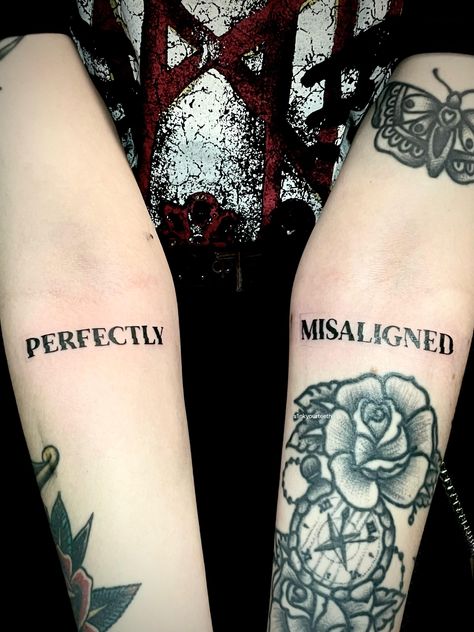 Perfectly Misaligned Tattoo Sleep Token, Never More Tattoo, Sleep Token Inspired Tattoos, Creepy Tattoo Sleeve, Perfectly Misaligned Tattoo, Affection Tattoo, Eternally Yours Tattoo, Lorna Shore Tattoo, Error Tattoo