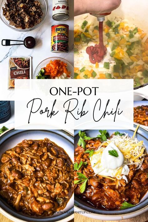 Savor the flavors of our Pork Rib Chili, a comforting and delicious one-pot meal. With simple prep and easy cooking, this recipe delivers a hearty dish that's perfect for cozy nights in. Enjoy the ultimate comfort food with minimal cleanup. Leftover Ribs, Leftover Pork Chops, Tender Ribs, Meat Chili, Leftover Pork, Rib Meat, Ultimate Comfort Food, Pork Ribs, One Pot Meals