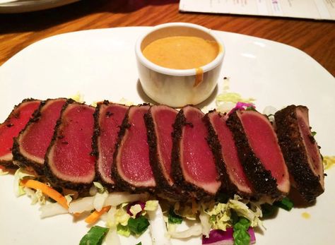 Outback Prime Rib Recipe, Grilled Ahi Tuna Recipe, Ahi Recipes, Seared Ahi Tuna Recipe, Outback Recipes, Ahi Tuna Steak Recipe, Tuna Appetizer, Ahi Tuna Recipe, Seared Tuna Steaks