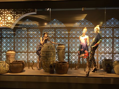 Harvey Nichols Ramadan window at MOE Raya Decoration, Anne Avantie, Window Shopper, Windows Display, Visual Merchandising Displays, Launch Campaign, Wall Panel Design, Moroccan Interiors, Exhibition Stall