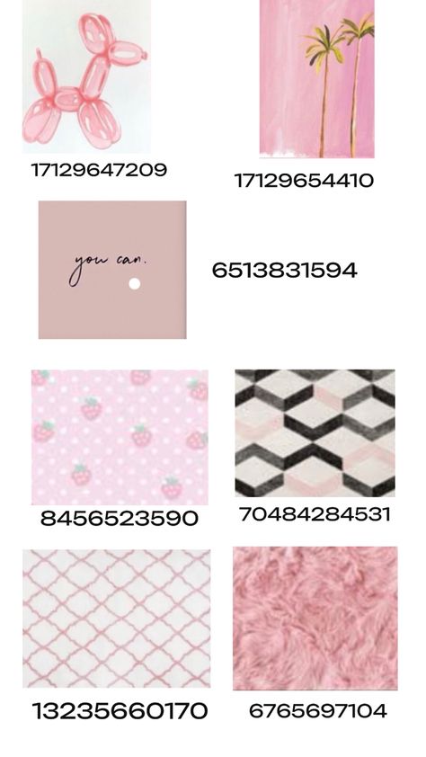 Codes 4 berry ave, Bloxburg & other// my first post//top 3 r pics// bottom 4 rugs Pink Decal Codes, Rug Codes, Modern Decals, Bloxburg Decals Codes Aesthetic, Cute Family Pictures, Preppy Decal, Blocksburg Room Ideas￼, Pic Code, Kids Decals