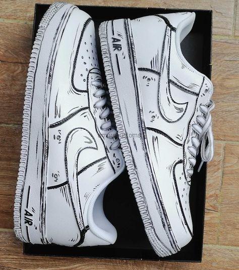 Sneakers Cartoon, Shoes Af1, Custom Nike Air Force 1, Anime Sneakers, Painted Shoes Diy, Custom Sneakers Diy, Custom Nike Air Force, Painted Nikes, Custom Shoes Diy