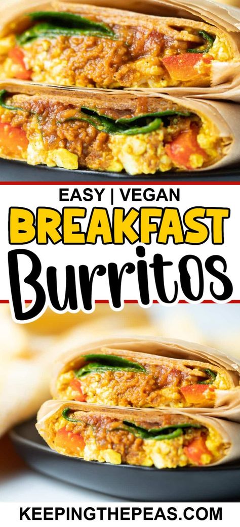 Whip up this hearty vegan breakfast burrito stuffed with a delicious tofu scramble, vegan chorizo, and baby kale wrapped around a fiber-rich whole wheat tortilla. Tofu Scramble Vegan, Tofu Breakfast, Vegan Breakfast Burrito, Vegan Chorizo, Vegan Egg Substitute, Breakfast Burritos Recipe, Gluten Free Tortillas, Vegan Wraps, Baby Kale