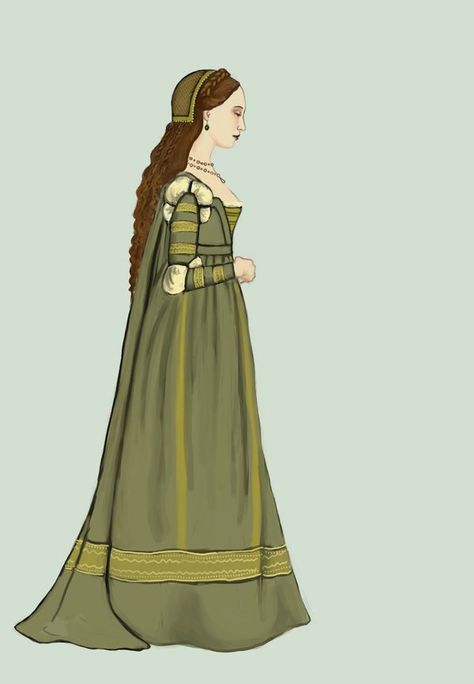 Venetian Dress, 1400s Fashion, Tudor Gown, Italian Dresses, Fashion Timeline, Italy Venice, Italian Dress, Medieval Costume, Century Clothing