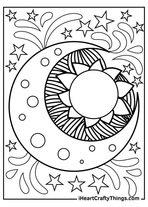 Sun and Moon Coloring Pages Sun And Moon Coloring Pages, Sun And Moon Coloring, Sun Coloring Pages, Bratz Coloring, Celestial Sun And Moon, Sunflower Coloring Pages, Cupcake Coloring Pages, About Moon, Moon Coloring Pages