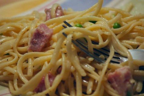 Creamy Ham Linguine Cubed Ham, Linguine Recipes, 5 Ingredient Recipes, Sunday Suppers, Tasty Pasta, 5 Ingredient, Looks Yummy, Linguine, Dish Recipes