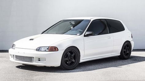 Honda Civic Hatchback 1995, White Honda Civic, 1995 Honda Civic, V Tech, Honda Civic Hatchback, Wide Body Kits, Civic Hatchback, Honda (car), Tactical Equipment