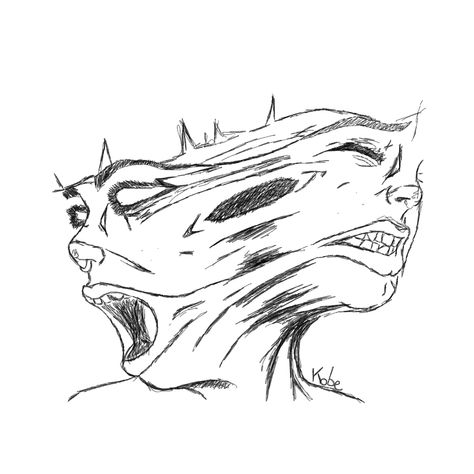 Blurry Tattoo Design, Motion Blur Drawing, Negative Space Drawing, Sketch Digital, Space Drawings, Two Faced, Junji Ito, Motion Blur, Drawing Stuff