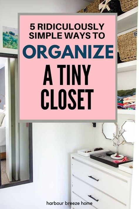 Double your storage in half the space with these easy small closet organization ideas. Make your small closet fully functional with these brilliant life hacks that are crazy simple, crazy smart, and budget friendly, too! DIY ideas for storage solutions that are both practical and pretty. Ideas For Small Closet Space, Utilizing Small Closet Space, Increase Closet Space, Closet Dresser Ideas Small Spaces, Closet Organization Ikea Hacks, Awkward Closet Solutions, Mini Closet Ideas Small Spaces, Closet Storage Ideas For Small Spaces, Tiny Closet Ideas