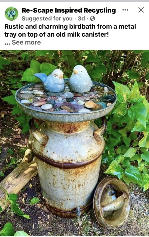 Garden Junk, Garden Decor Projects, Garden Art Projects, Garden Yard Ideas, Diy Garden Projects, Rustic Garden Decor, Garden Art Diy, Garden Cottage, Rustic Gardens