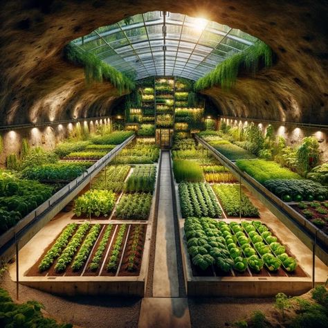 Grow Food Year Round in a Underground Greenhouse – WAWstock Below Ground Greenhouse, Greenhouse Food Garden, Home Grown Food, Commercial Greenhouse Ideas, Underground Green House, Underground Gardening, Subterranean Greenhouse, Massive Greenhouse, Veggie Greenhouse