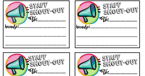 Staff Shout Outs! – Saved you a Spot Free downloadable slips! School Staff Shout Out Board, Staff Shout Out Board Good Ideas, Employee Shout Out Ideas, Employee Shout Out Board, Teacher Shout Out Board, Staff Shout Out Bulletin Board, Shout Out Board Employee, Staff Shout Out Board, Staff Shout Outs