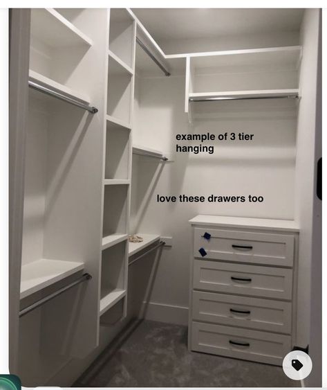 Closet Design L Shape Layout, Small Cute Closet Ideas, Ikea Songesand Closet, Long Narrow Closet System, Closet Design Layout Narrow, Mini Walkin Closet, Before And After Closet Organization, Long Narrow Custom Closet, Closet System Walk In