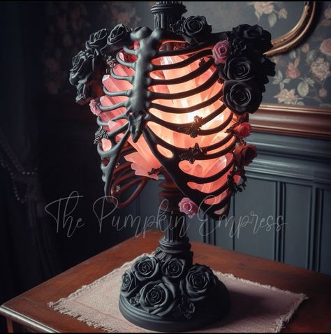 Goth Lamp, Skeleton Lamp, Whats Wallpaper, Lamp Diy, Kawaii Cooking, Horror Decor, Dark Home Decor, Goth Home, Goth Home Decor