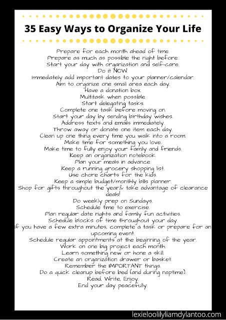 Our Five Ring Circus: 35 Easy Ways To Organize Your Life in 2020 Things To Add To Calendar, List Of Things To Organize, How To Organize Time Better, How To Organize My Life, Days To Add To Your Calendar Every Month, Lists To Organize Your Life, How To Organize Your Life Planners, Lists To Make To Organize Your Life, How To Organize Your Life