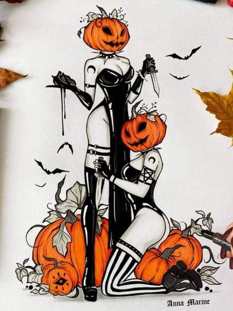 Halloween Drawings, Tattoo Design Drawings, Cool Art Drawings, Sketchbook Art Inspiration, Art Inspiration Drawing, Horror Art, Halloween Art, Art Sketchbook, Drawing Inspiration