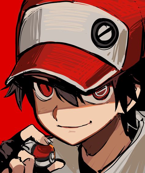 Trainer Red Pokemon, Pokemon Red Fanart, Red Pokemon, Dark Pokémon, Pokemon Trainer Red, Red Trainers, Boboiboy Anime, Gold Pokemon, Black Pokemon