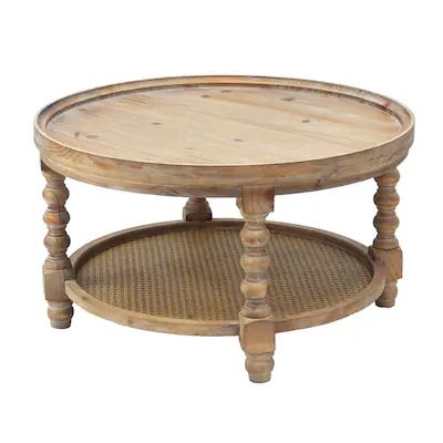 Buy Coffee, Console, Sofa & End Tables Online at Overstock | Our Best Living Room Furniture Deals Cane Shelf, Brown Coffee Table, Pedestal Coffee Table, Wicker Shelf, Round Wood Coffee Table, Rattan Coffee Table, Wicker Table, A&b Home, Into The Wood