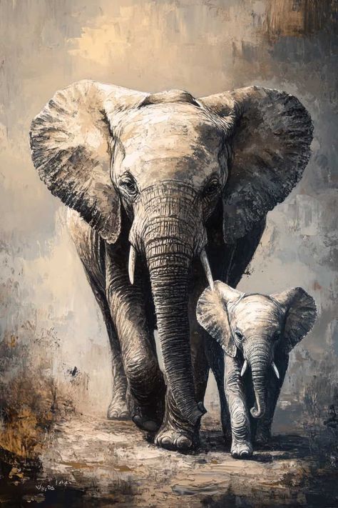 Elephant Painting Elephant Art Painting, Elephant Paintings, Elephant Artwork, Abstract Realism, Jellyfish Drawing, Africa Animals, Elephant Painting, Watercolor Ideas, Cave Paintings