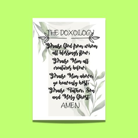 The Doxology Wall Art, Doxology Print, Doxology Printable, Doxology Digital Arts, Praise God Printable Wall Art, Doxology Printable Wall Art Doxology Printable, The Doxology, Leaf Background, Holy Ghost, Praise God, Heartfelt Gifts, X 23, Muted Colors, Printable Wall Art