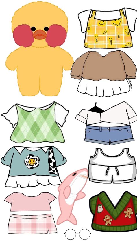 Paper Crafts Duck, Diy Paper Doll Clothes, Paper Doll Crafts Ideas, Paper Crafts To Print, Diy Paper Dolls Ideas, Duck Diy Craft, Paper Duck Template, Paper Duck Printable, Paper Duck Ropa