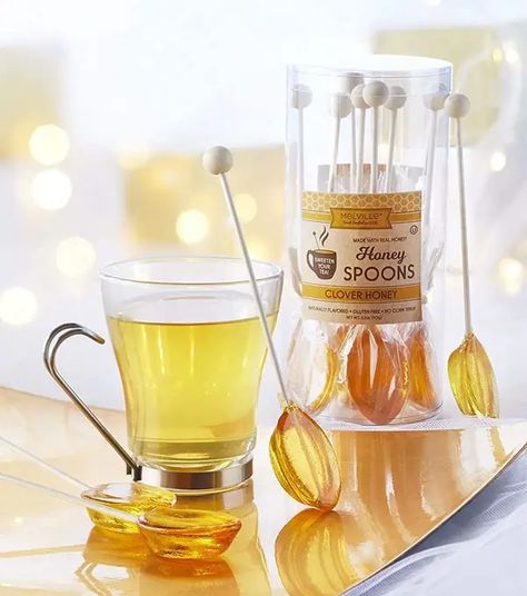 32 Affordable Products For A Cozy Night In Honey Spoons For Tea Diy, Honey Lollipops, Honey Clover, Honey Making, Hampers Idea, Honey Pops, Honey And Clover, Tea Aesthetic, Birthday 2023