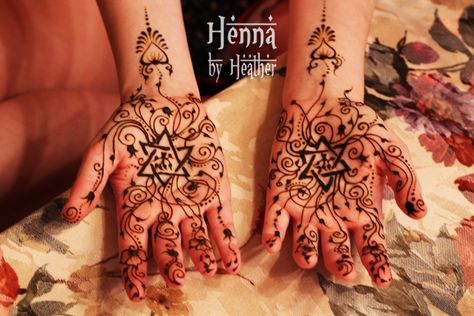 Jewish Henna Designs, Jewish Henna, Drawing On Skin, Jewish Tattoo, Two Princesses, Hippie Things, David Bridal, The Star Of David, Bridal Henna Designs