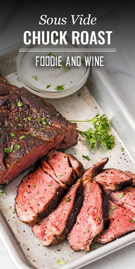 Sous Vide Chuck Roast Recipe, Sous Vide Pot Roast, Sous Vide Roast, Sous Vide Roast Beef, Sous Vide Chuck Roast, Smoked Beef Roast, Beef Shoulder Roast, Chuck Roast Recipe, Beef Au Jus