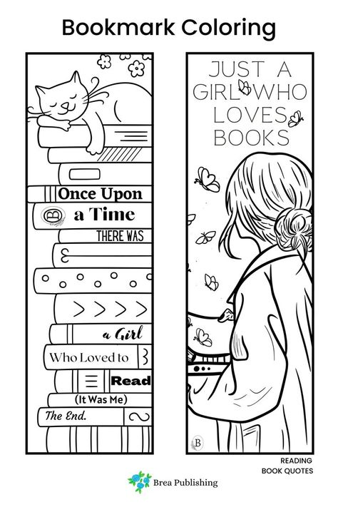 Bookmark Coloring, Buku Diy, Free Printable Bookmarks, Handmade Bookmarks Diy, Book Reading Journal, Reading Books Quotes, Creative Bookmarks, Bookmark Craft, Coloring Bookmarks