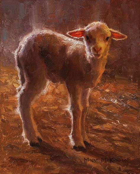 Mark McKenna on Instagram: ““The Lamb” (8x10-oil) (sold last year) I’m planning to paint a few miniature paintings that will be available and sent out in time for…” Lamb Oil Painting, Lamb Reference, Lamb Illustration, Lamb Painting, Sacrificial Lamb, Crying Angel, Mark Mckenna, Sustained Investigation, Lamb Art