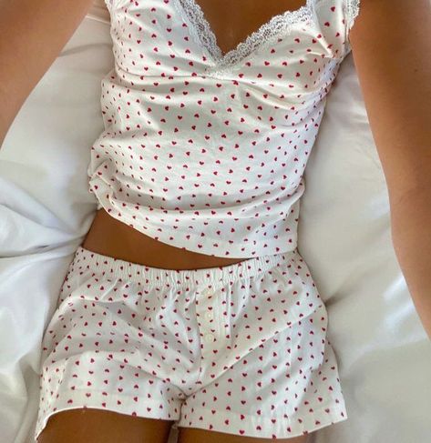 Heart Pj Set, Monica Murphy, Beach Baby, Shorts Set, Heart Print, Brandy Melville, Brandy, Fashion Inspo Outfits, Dream Closet