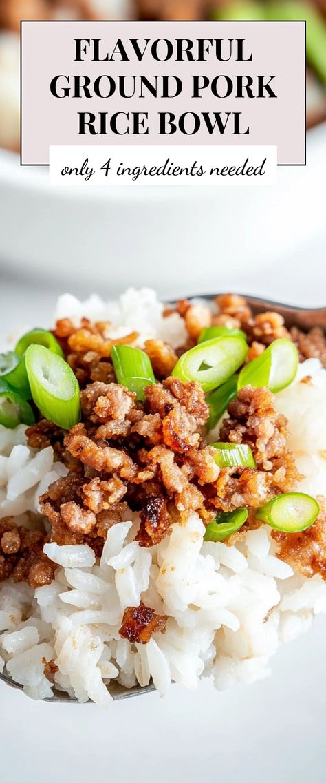 Image for Flavorful Ground Pork Rice Bowl Japanese Ground Pork Recipes, Ground Pork And Rice Recipes, Ground Pork Crockpot Recipes, Ground Pork Fried Rice, Asian Ground Pork Recipes, Ground Pork Recipes For Dinner Easy, Ground Pork Rice Bowl, What To Make With Ground Pork, Recipes With Ground Pork