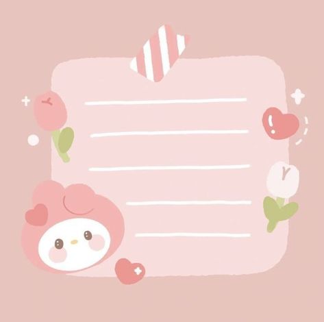 Sanrio Notes, Sanrio Pfp, Memo Pad Design, Digital Notes, Note Pad Design, Note Writing Paper, Book Cover Template, Stick Notes, Memo Paper