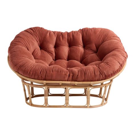 Rust Corduroy Double Papasan Chair Cushion by World Market