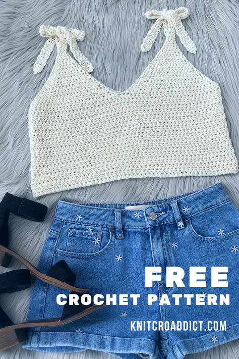 Tank Top Free Pattern, Crochet Tank Top Free, Crochet Tank Tops, Crochet Top Outfit, Crop Top Pattern, Crochet Crop Top Pattern, Mode Hippie, Crochet Tops Free Patterns, Crochet Clothes For Women