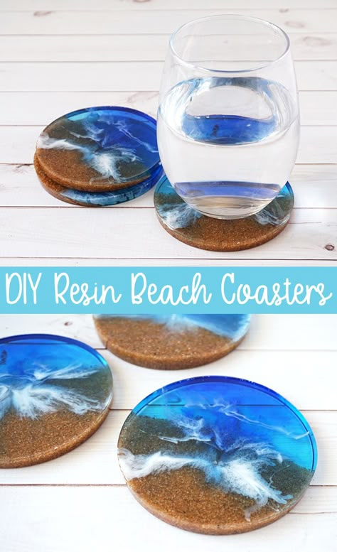 Resin Beach Coasters, Beach Coasters, Coasters Diy, Resin Beach, Epoxy Projects, Epoxy Crafts, Diy Photo Frames, Beach Diy, Epoxy Resin Crafts