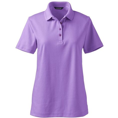 Lands' End Women's Petite Pima Polo Shirt (520 THB) ❤ liked on Polyvore featuring tops, purple, purple top, polo shirts, purple polo shirts, polo tops and petite polo shirts Purple Fitted Collared Polo Shirt, Fitted Purple Polo Shirt, Purple Casual Polo Collar Shirt, Casual Purple Cotton Polo Shirt, Black Blouse Short Sleeve, Top Polo, Plain Purple Cotton T-shirt, Pink Polo Shirt, Pink Polo