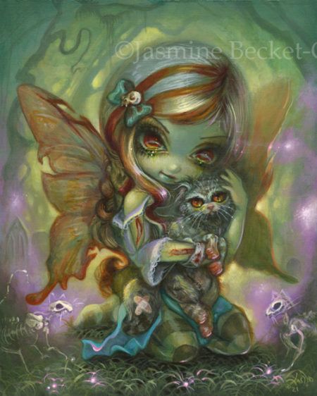 Zombie Kitty, Gothic Art Prints, Wings Artwork, Gothic Cat, Cute Zombie, Jasmine Becket Griffith, Pet Cemetery, Fairy Butterfly, Kitty Art