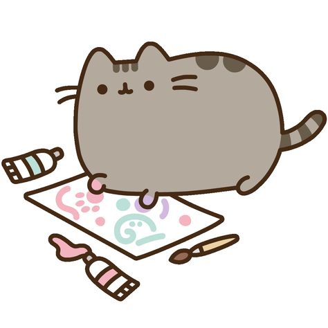 Kawaii Pusheen, Pusheen Wallpaper, Pusheen Stickers, Prompt Generator, Finger Paints, Pusheen Cute, Pusheen Cat, Drawing Prompt, Cat Icon