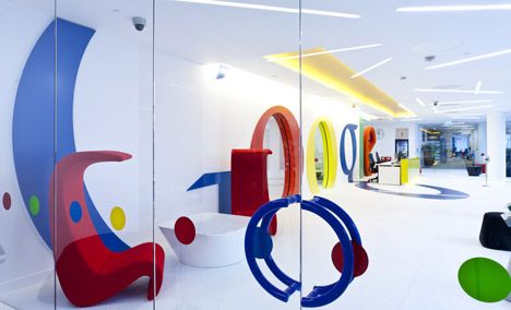 Google office by Scott Brownrigg Interior Design Google Office Interior, Facebook Office, Google Company, Google Office, Kindergarten Interior, Web Design Blog, Dental Marketing, Modern Ideas, Telephone Booth