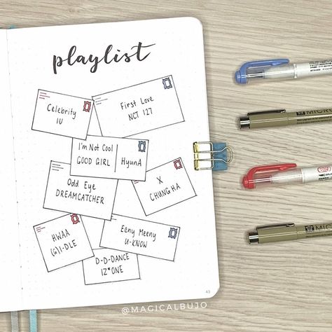 Monthly Playlist Bullet Journal, Playlist Bullet Journal, February Playlist, February Bujo, Bullet Journal Hand Lettering, Journal 2025, 2024 Bujo, Journal 2023, Journal Things