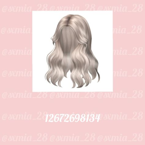 Roblox
Bloxburg
Bloxburg outfit code
Bloxburg hair code 
Bloxburg blonde hair code Platinum Blonde Hair Roblox Code, Platinum Blonde Bangs, Blonde Hair Roblox, Hair Codes, Blonde Bangs, Silver Blonde Hair, Ash Hair, Y2k Hair, Blackpink Square Up