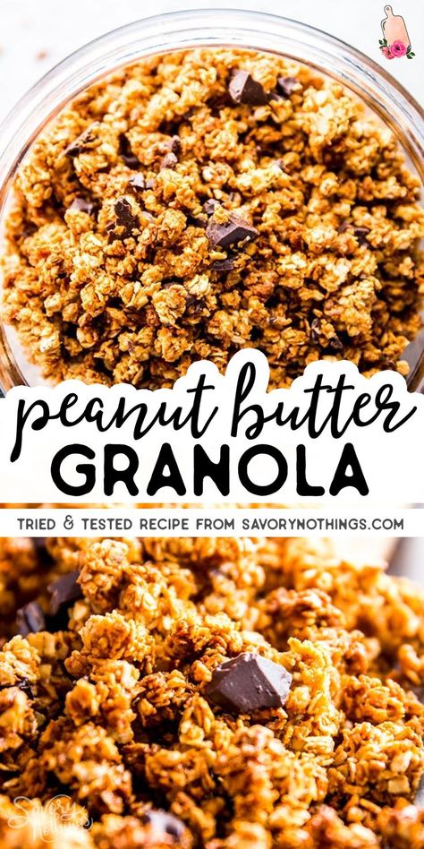 Peanut Butter Granola Recipe, Chocolate Granola Recipe, Fruit And Yogurt Parfait, Fruit And Yogurt, Granola Recipe Healthy, Easy Granola, Granola Recipe Homemade, Peanut Butter Granola, Chocolate Granola