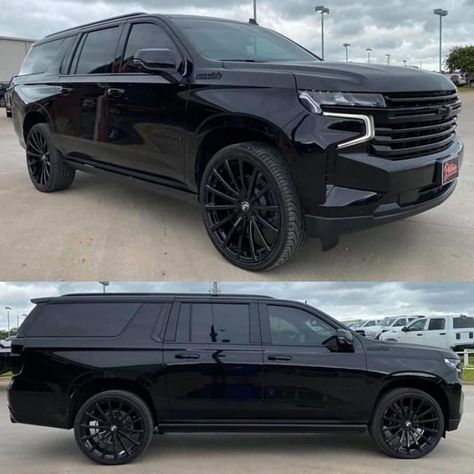 All Black Suburban, Blacked Out Suburban, Black Suburban, Black Chevy Tahoe, Suburban Car, Suburban Chevy, Suburban Truck, Tahoe Chevy, Black Tahoe