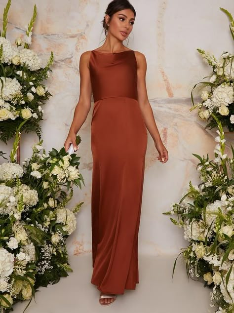 Chi Chi London Dress, Rust Bridesmaid Dress, Orange Bridesmaid Dresses, Bridesmaid Duties, Bridesmaid Ideas, Bridesmaid Dresses With Sleeves, Bridesmaid Dress Styles, Maxi Bridesmaid Dresses, Bridesmaid Dress Colors