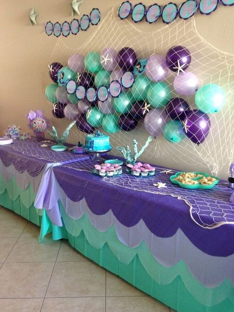 Ariel Birthday Party, Ariel Party, Mermaid Theme Birthday Party, Ariel Birthday, Mermaid Theme Party, Sea Birthday Party, Mermaid Baby Showers, Mermaid Parties, Mermaid Theme Birthday